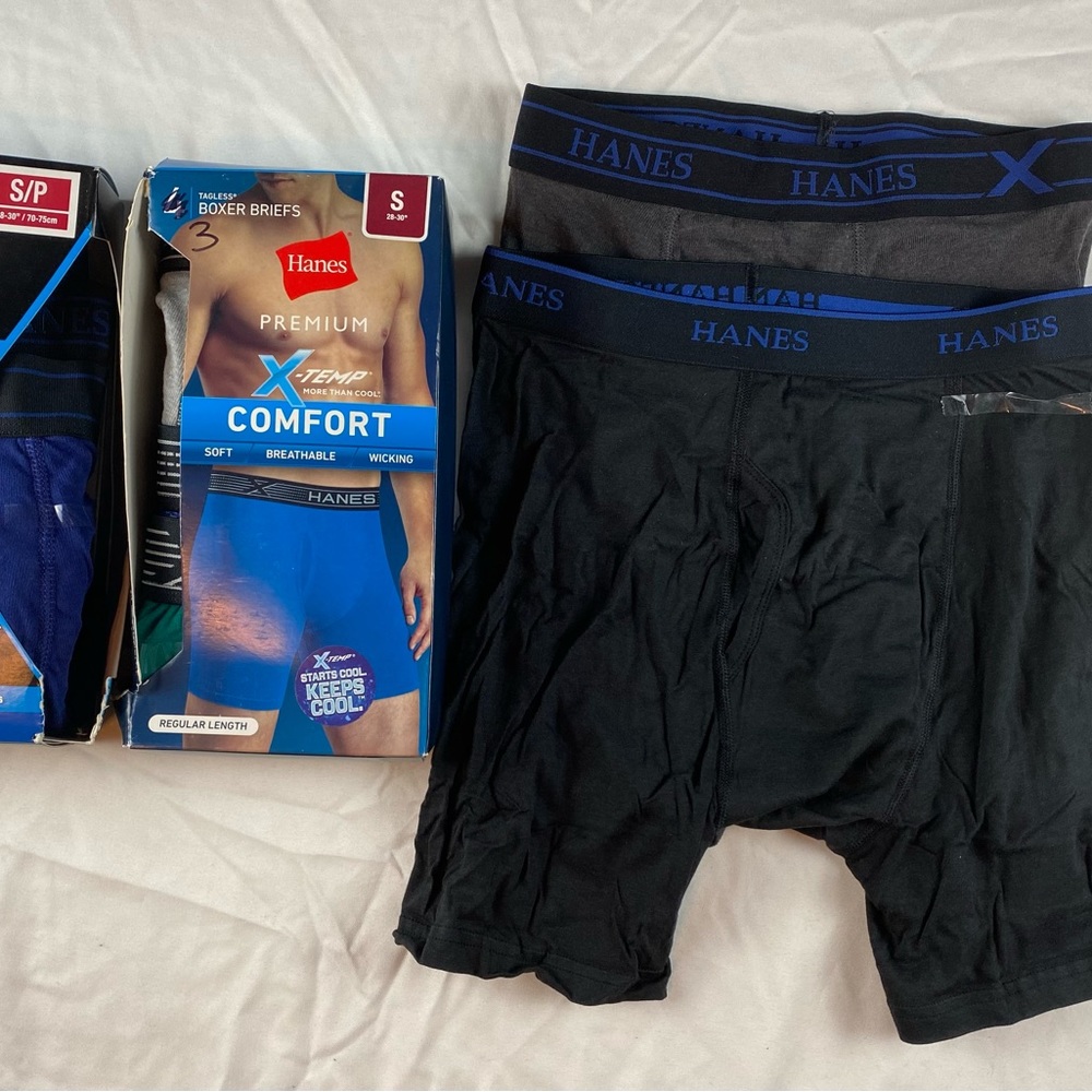 8 Pair Men’s Hanes Premium Boxer Briefs Underwear Size S 28-30
